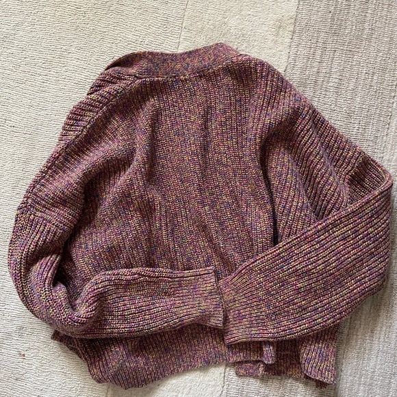 Madewell marled grey wood crop cardigan sweater - Picture 4 of 5